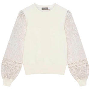 Mint Velvet White Embroidered Sleeve Jumper